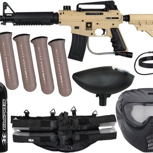 Tippmann US Army Alpha Black Elite Tactical Epic Paintball Gun Package Kit - Tan