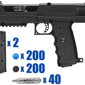 Tippmann TiPX Romeo Paintball Pistol Package Kit - Black/Black