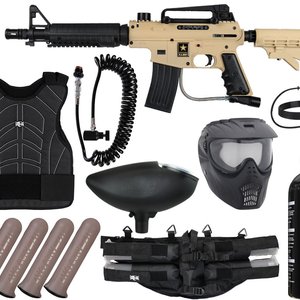 Tippmann US Army Alpha Black Elite Tactical Light Gunner Paintball Gun Package Kit