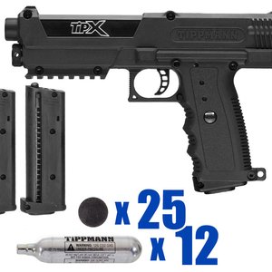 Tippmann TiPX Training Paintball Pistol Package Kit - Black