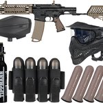 Tippmann TMC w/ Air-Thru Adjustable Stock Rivalry Paintball Gun Package Kit - Black/Tan