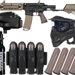 Tippmann TMC w/ Air-Thru Adjustable Stock Vendetta Paintball Gun Package Kit - Black/Tan